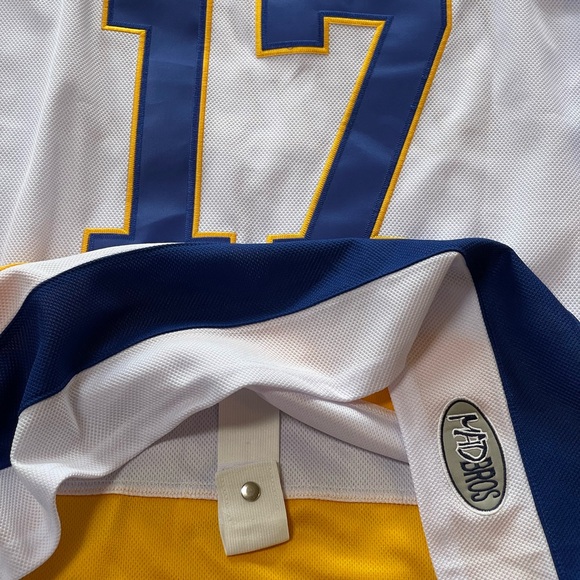 Charlestown Chiefs Mad Bros White Hockey Jersey Hanson #17 Size XXXL Fight Strap - Picture 9 of 15